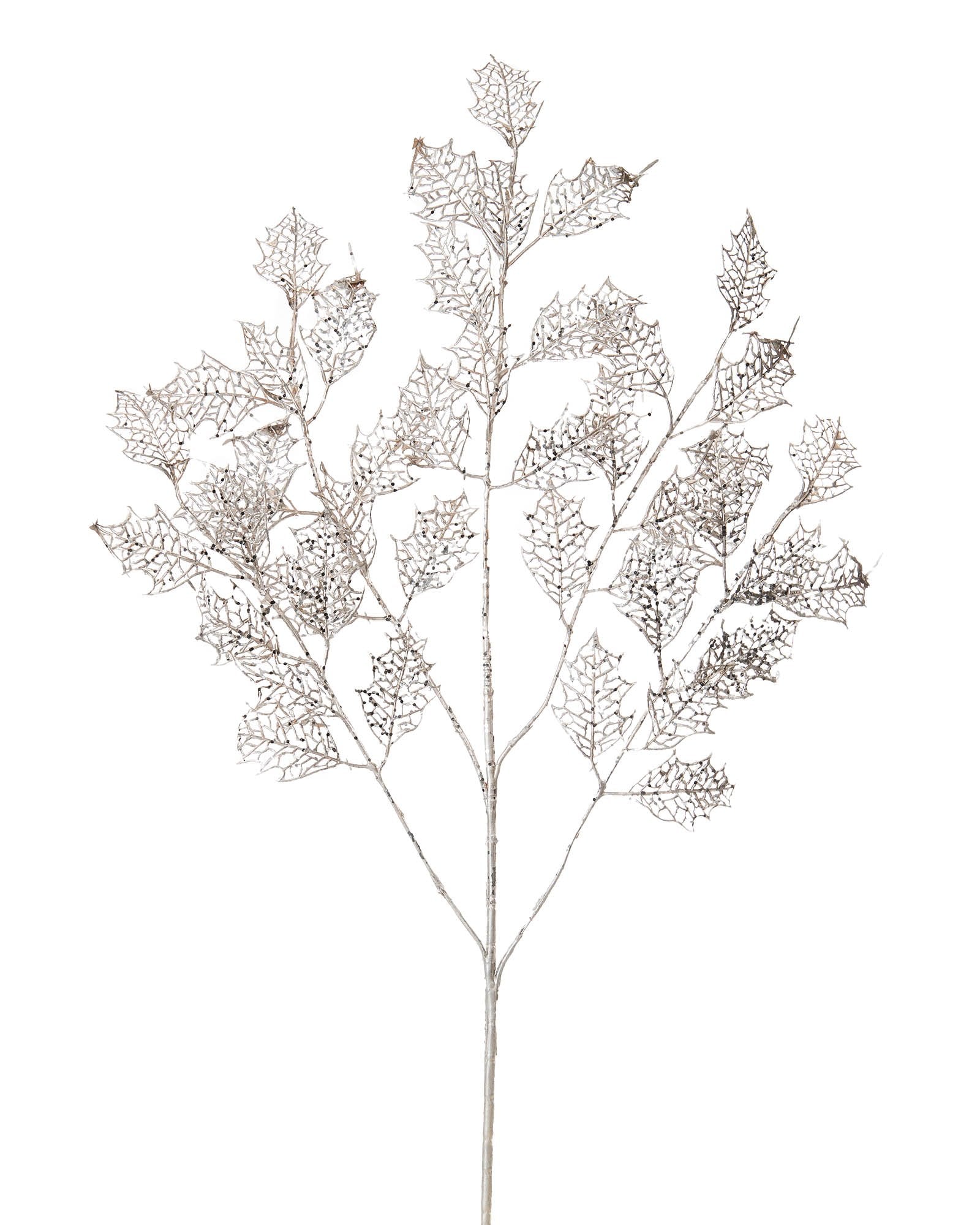 Antique Silver Leaf Spray, 66 cm