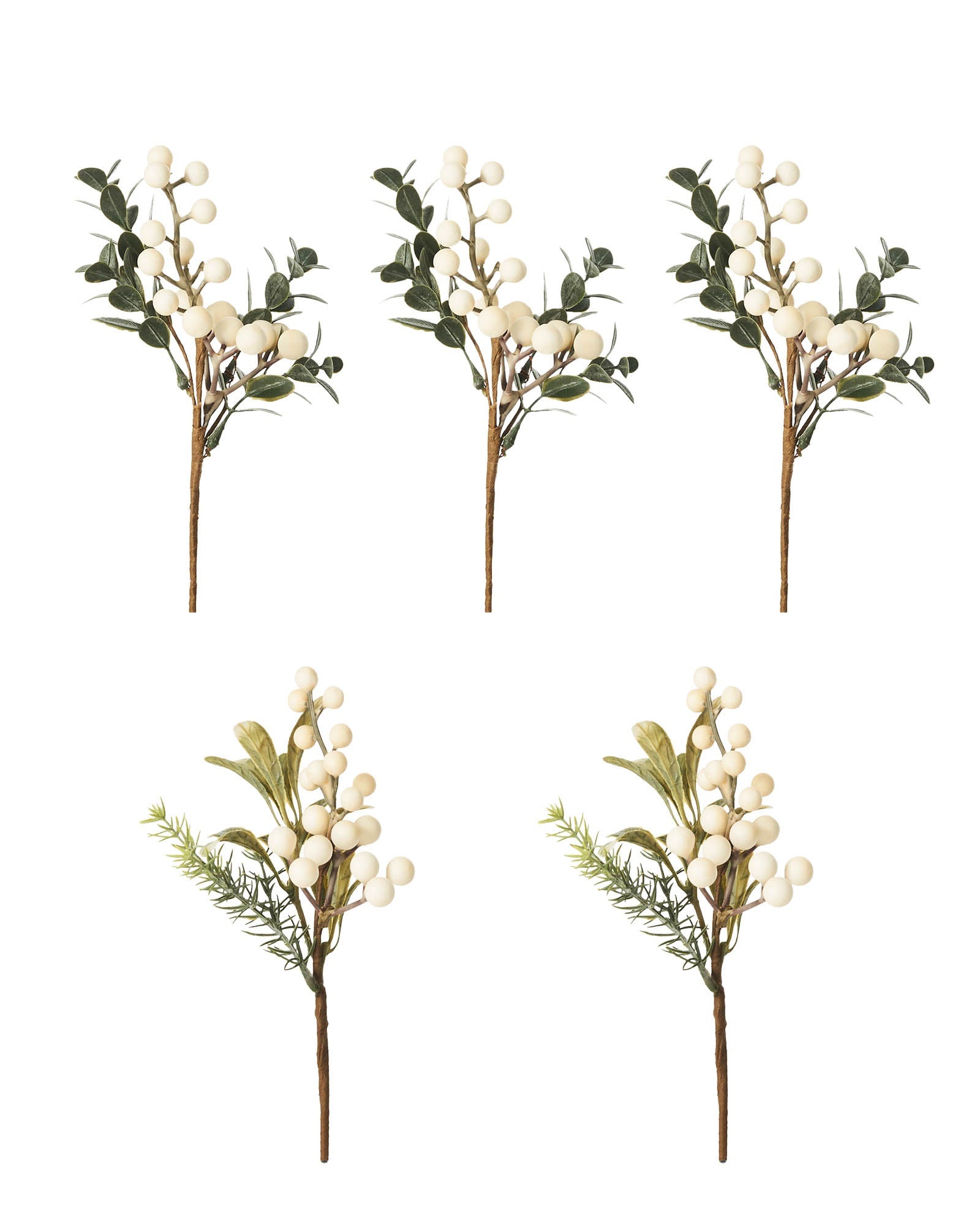 Set of 5 Mistletoe Picks, 22 cm