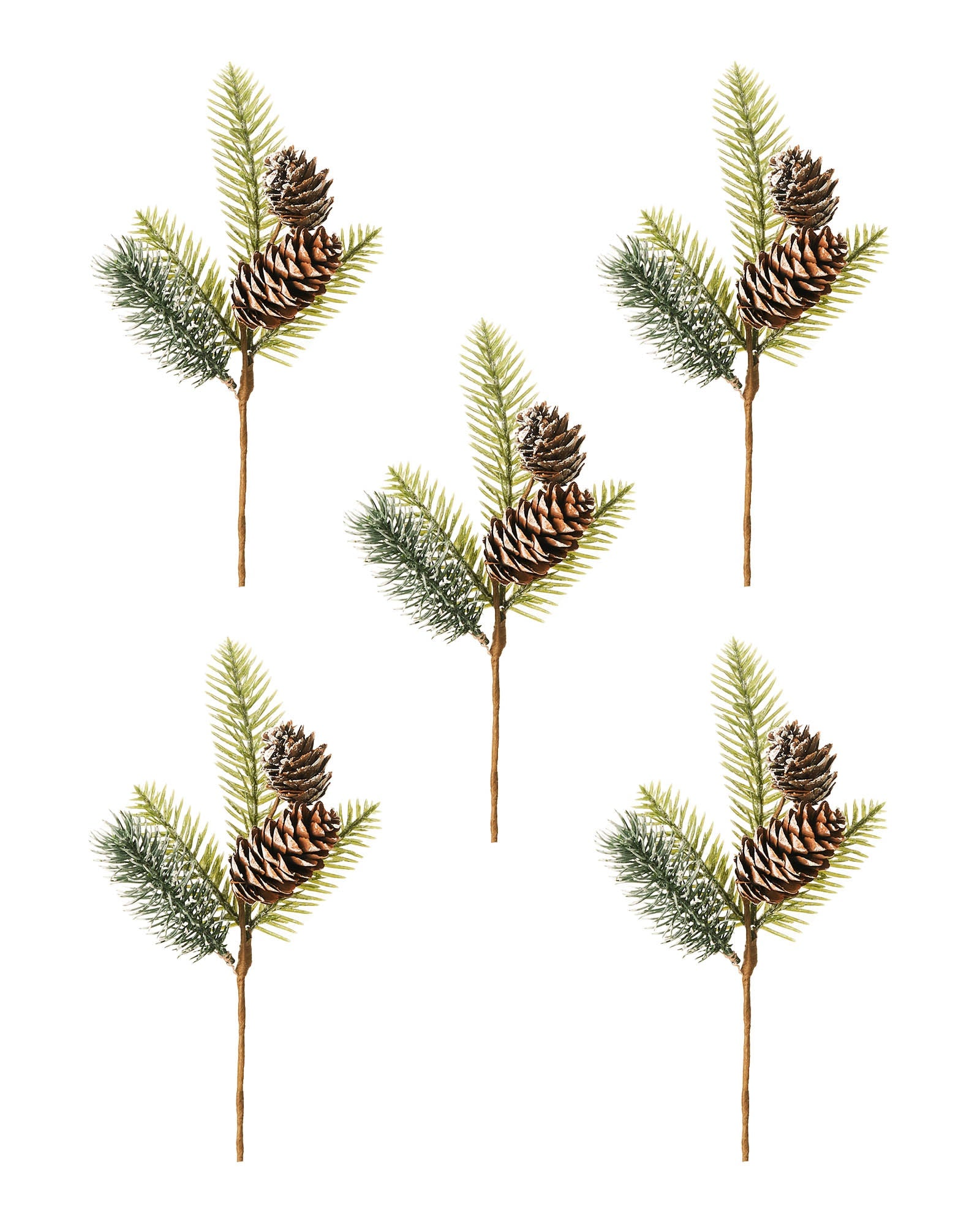 Set of 5 Spruce Pinecone Picks, 22 cm