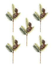 Set of 5 Spruce Pinecone Picks, 22 cm