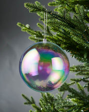 Set of 3 Oversized Baubles, Iridescent, 15 cm