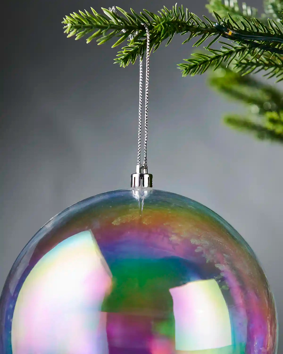 Set of 3 Oversized Baubles, Iridescent