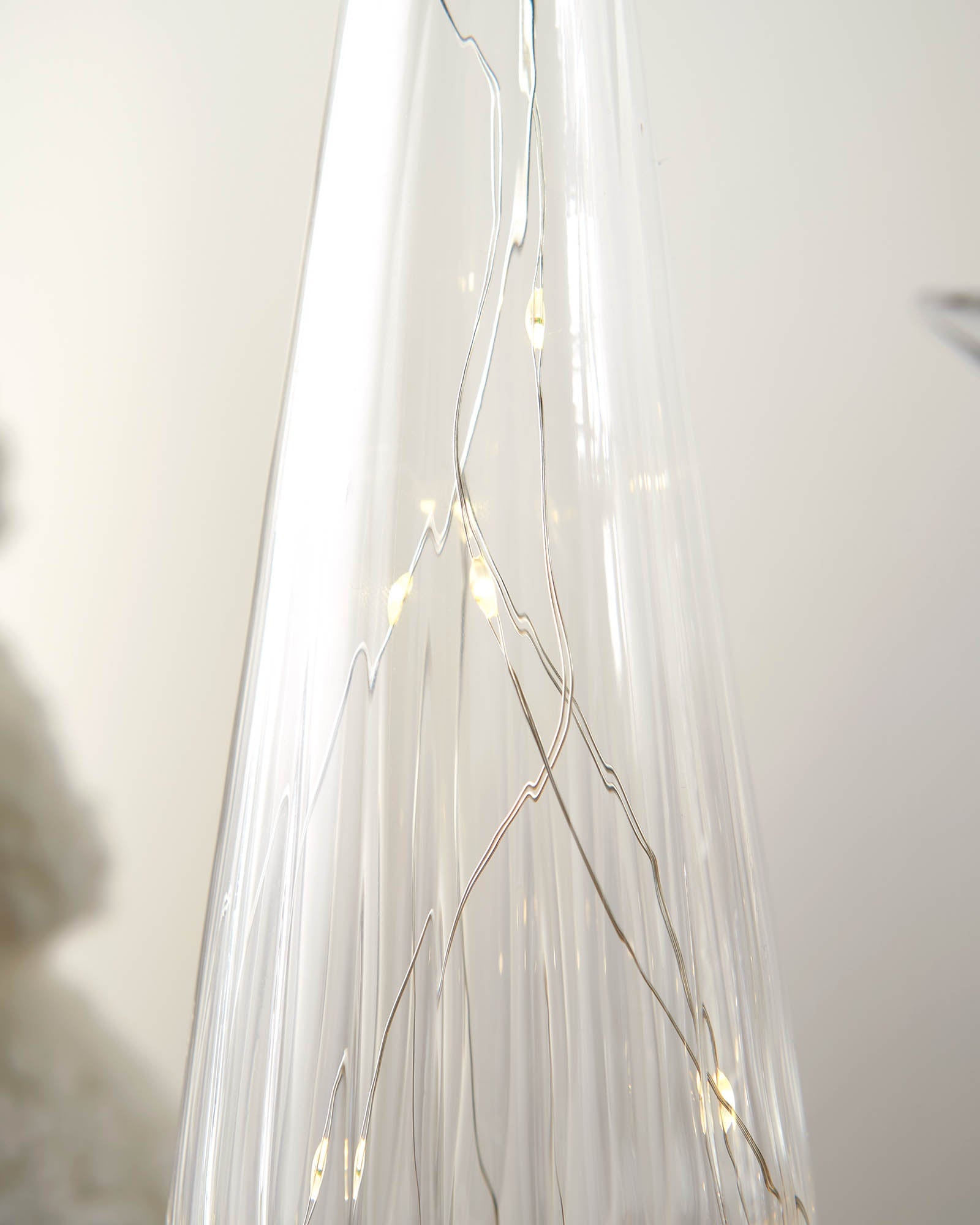 Set of 3 Pre-Lit Glass Christmas Tree Ornaments, 35 cm