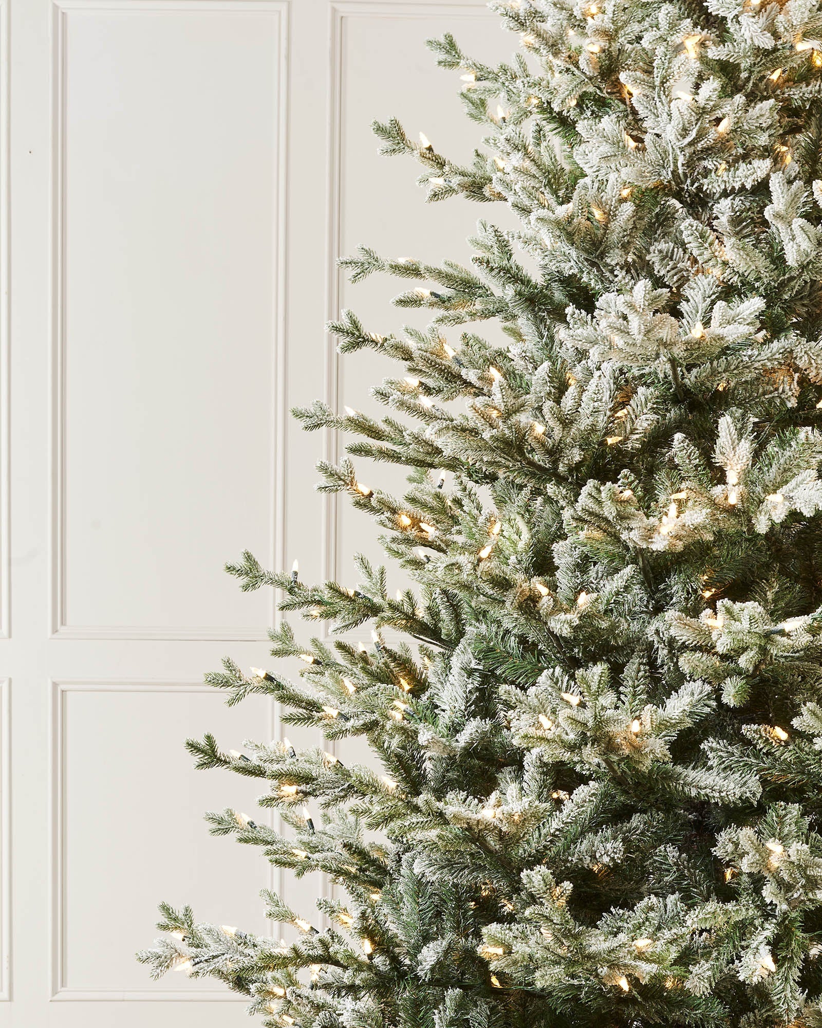 Pre-Lit Snow Flocked Fraser Fir Christmas Tree, 9 ft