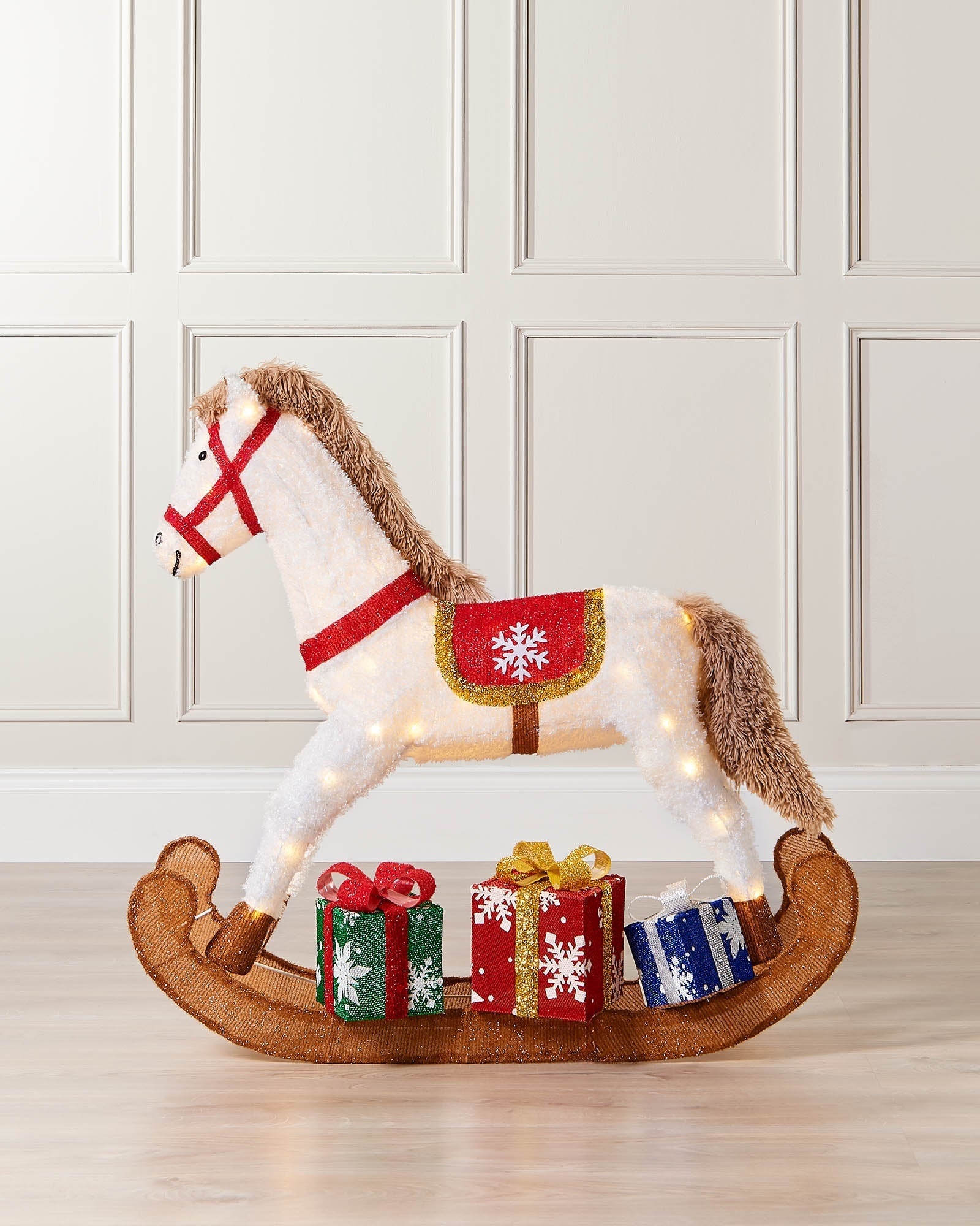 Pre-Lit 3D Rocking Horse Silhouette, 90 cm