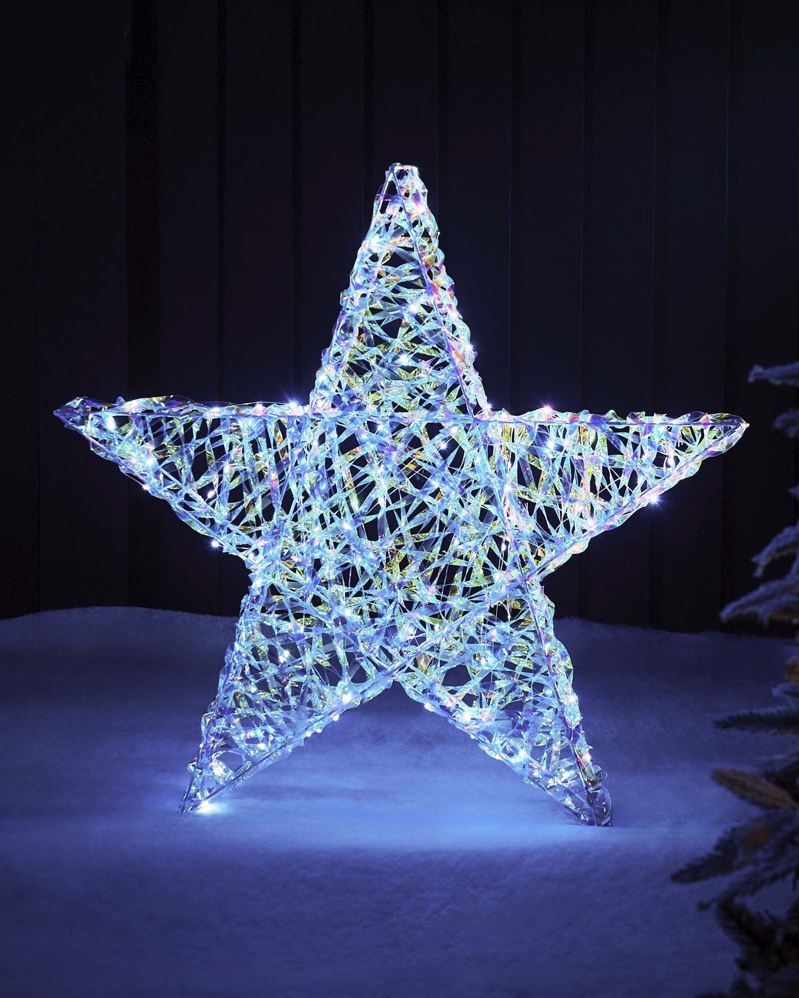 Pre-Lit 3D Iridescent Star Silhouette, 81 cm