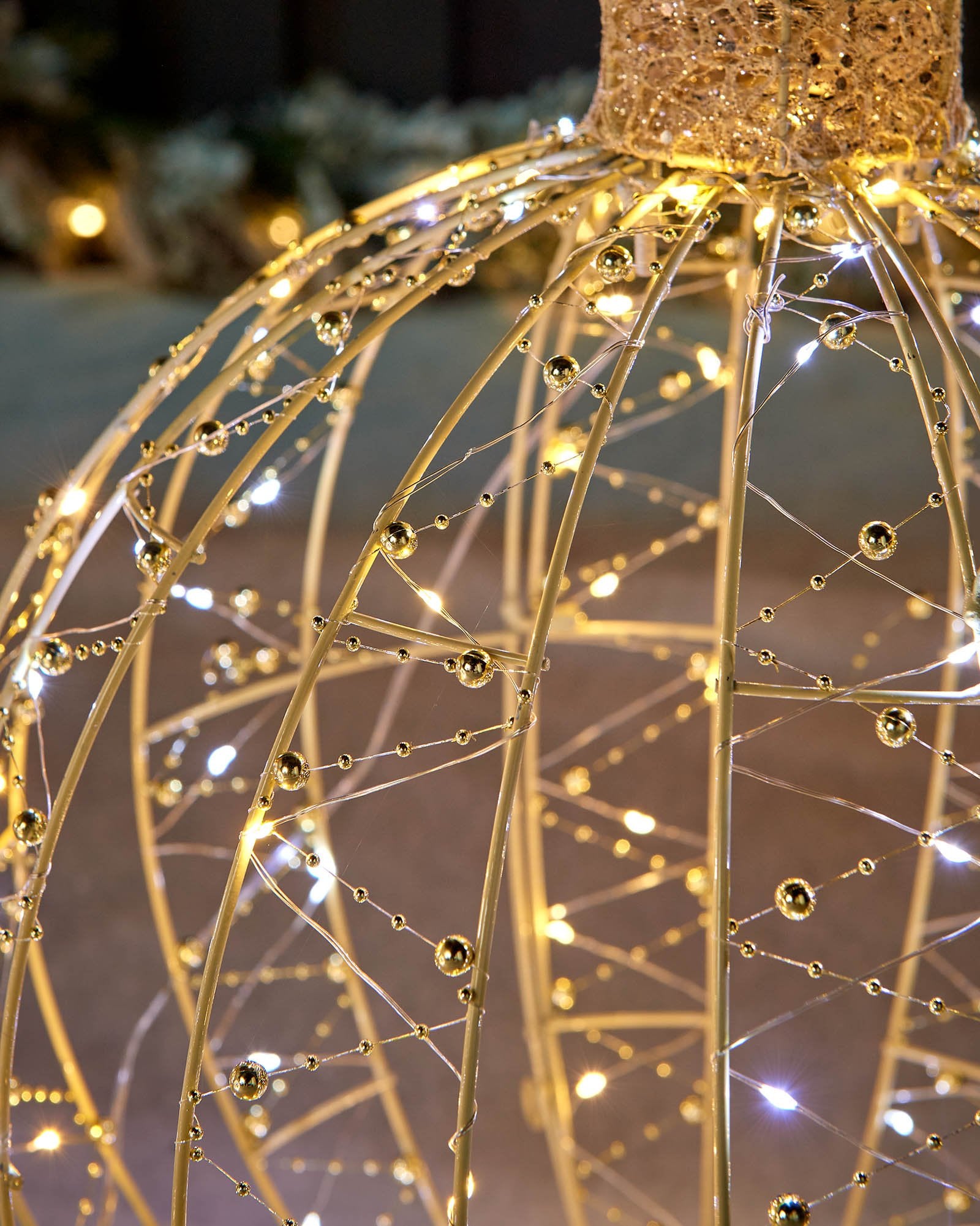 Set of 3 Pre-Lit Baubles Silhouette, 62 cm