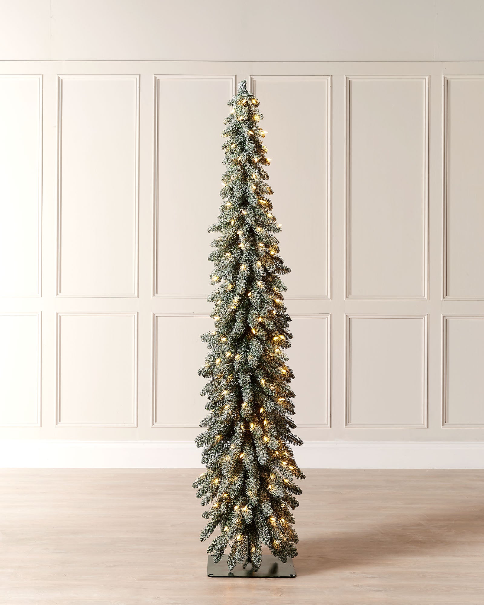 Pre-Lit Snow Flocked Alpine Christmas Tree, 6.5 ft