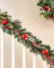 Pre-Lit Decorated Garland, Frosted Berry, 6 ft