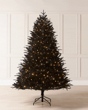 Pre-Lit Mixed Pine Black Christmas Tree, 8 ft