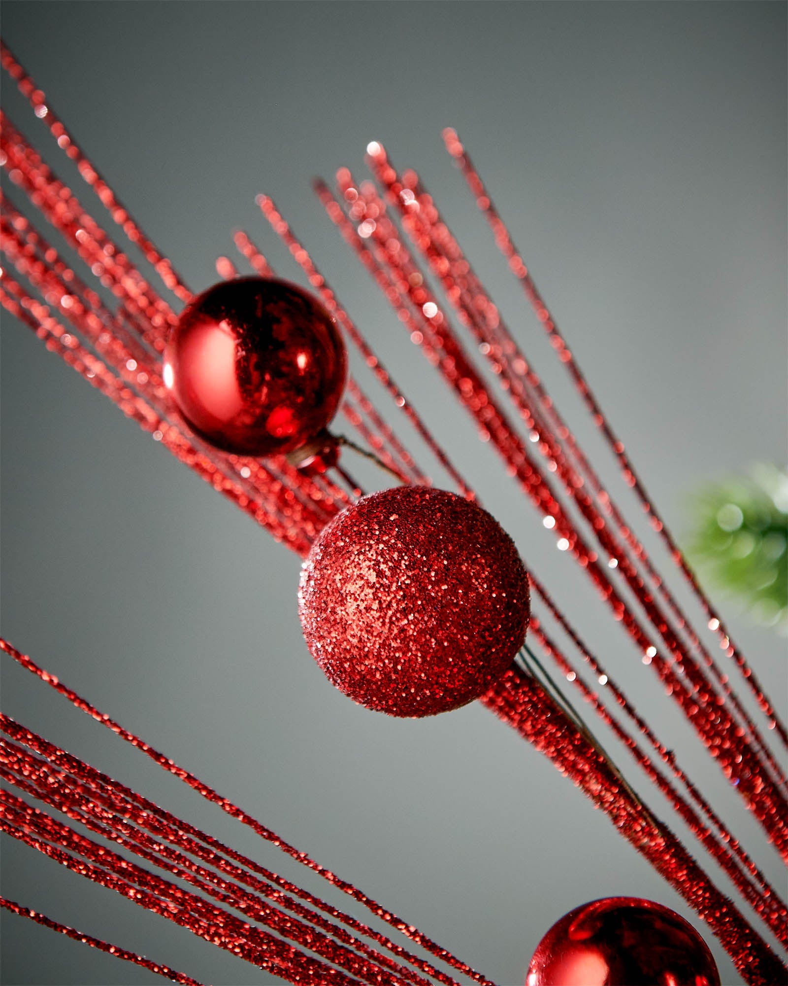 Glitter Bauble Spray, Red, 72 cm