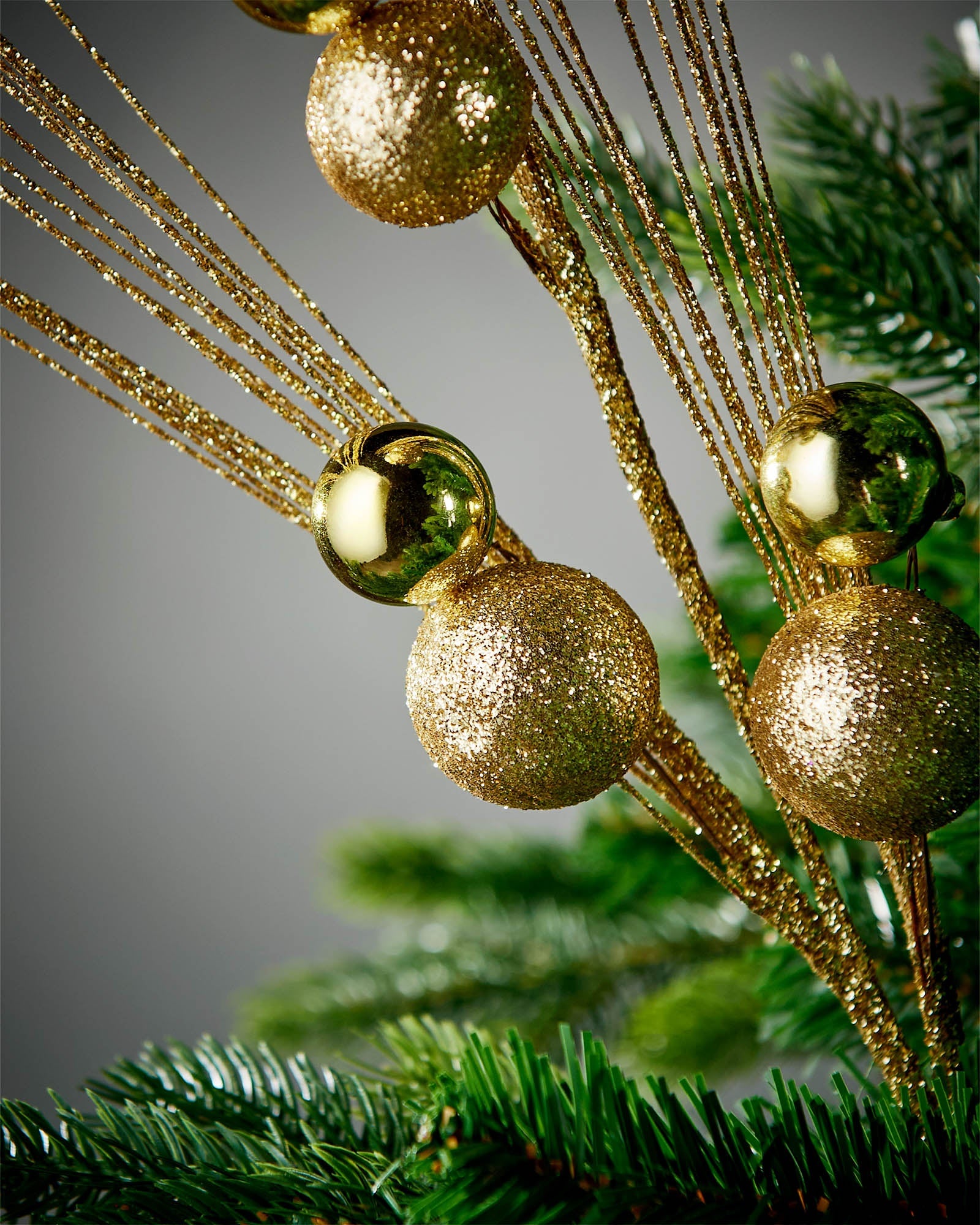 Glitter Bauble Spray, Gold, 72 cm