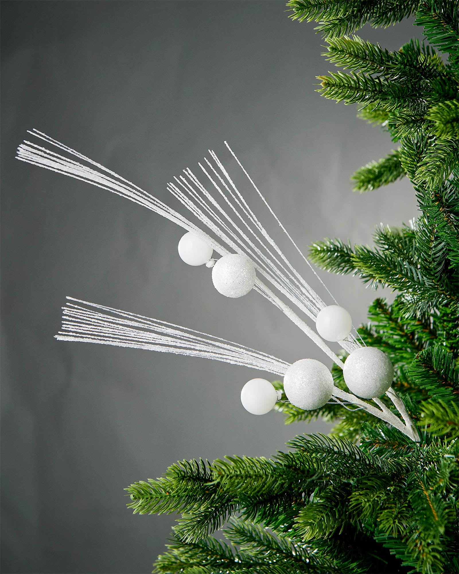 Glitter Bauble Spray, White, 72 cm