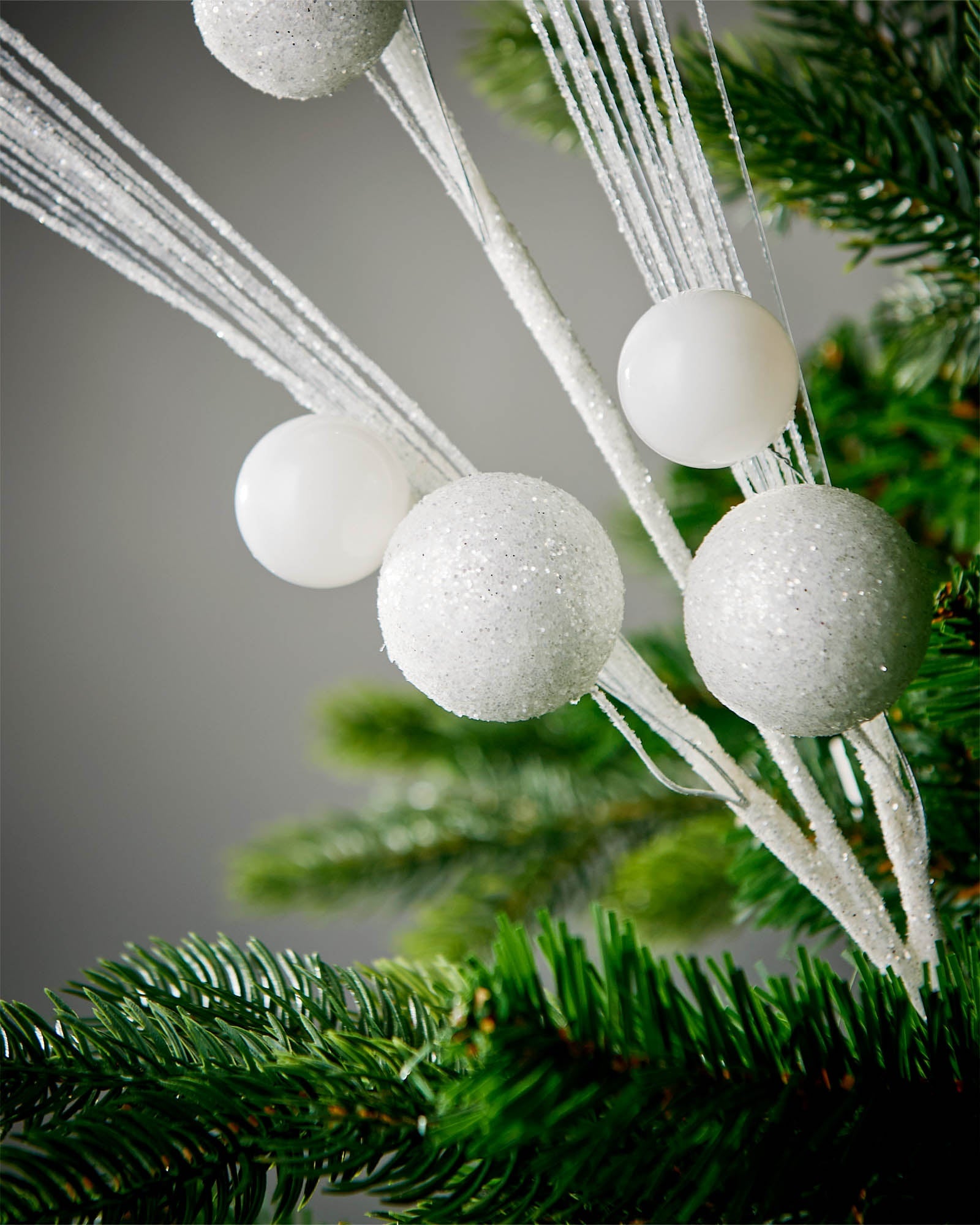 Glitter Bauble Spray, White, 72 cm