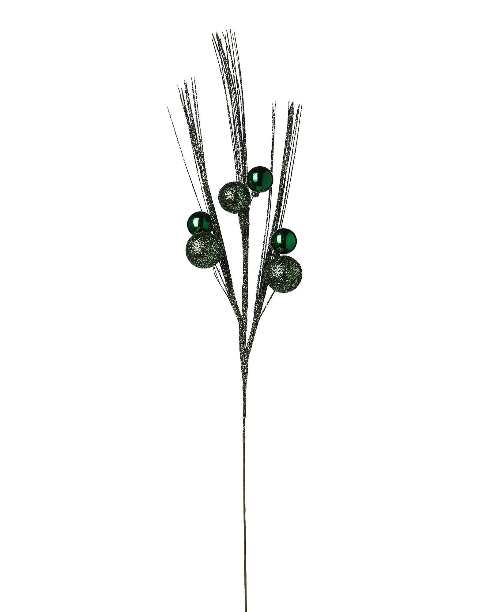 Glitter Bauble Spray, Sage Green, 72 cm