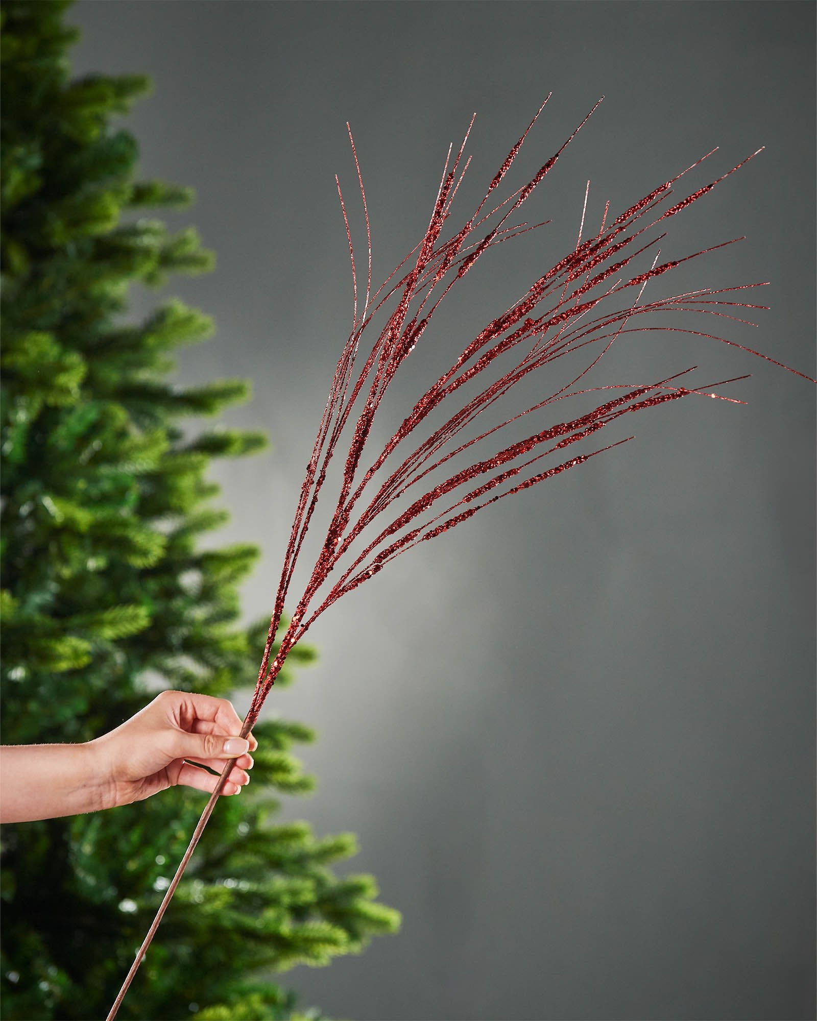 Glitter Wispy Spray, Red, 100 cm