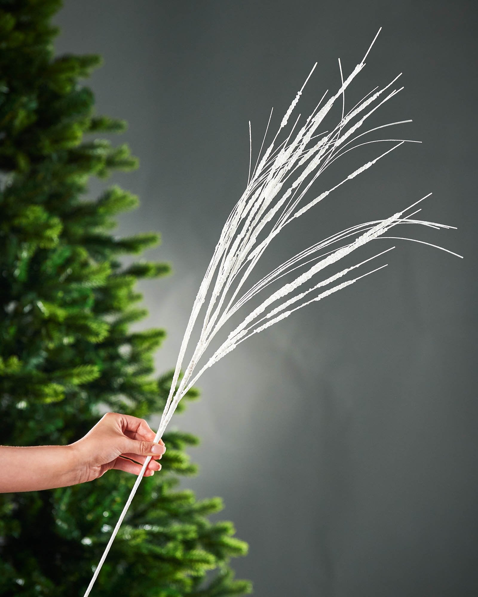 White Glitter Wispy Tree Spray, 100 cm
