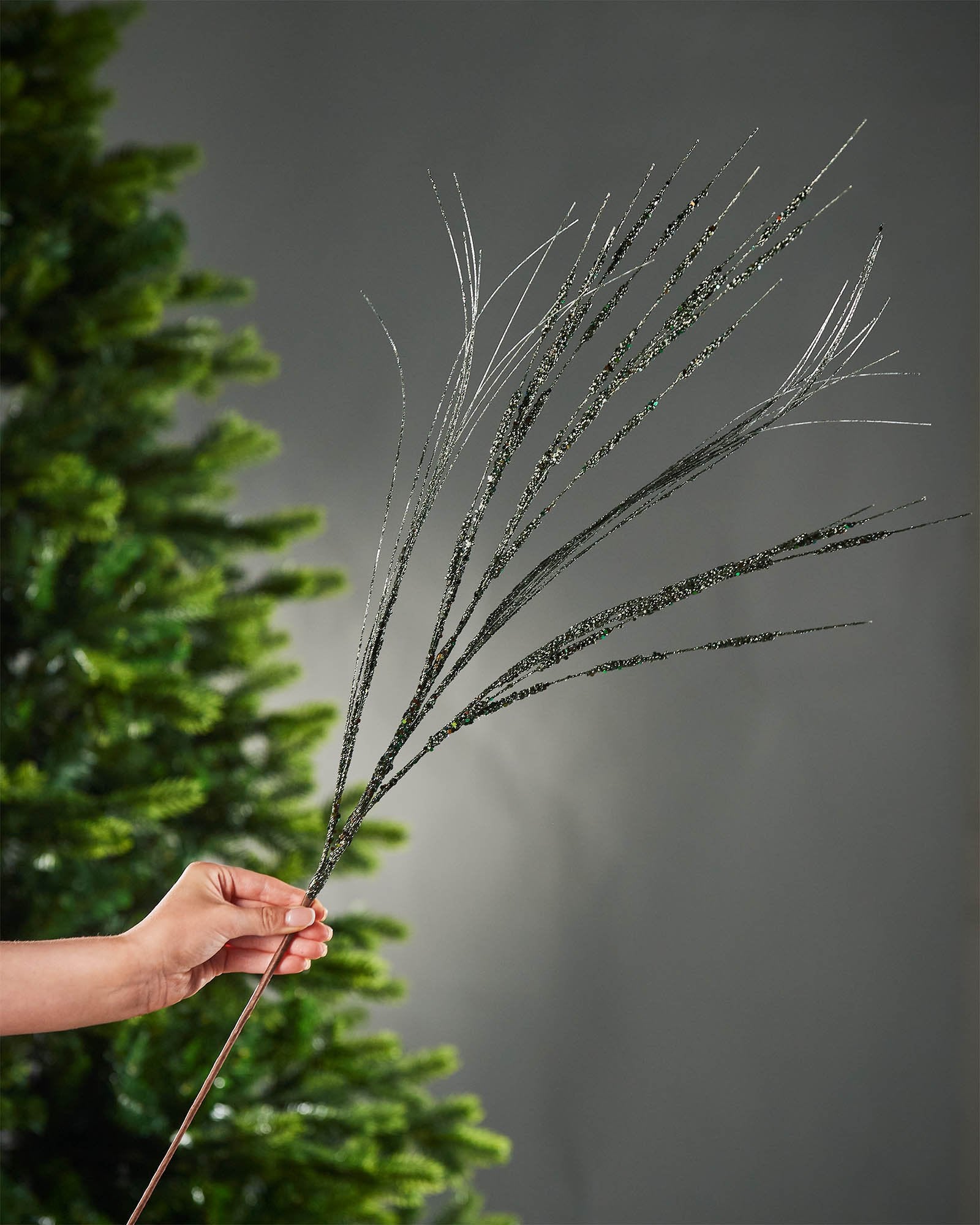 Glitter Wispy Spray, Sage Green, 100 cm