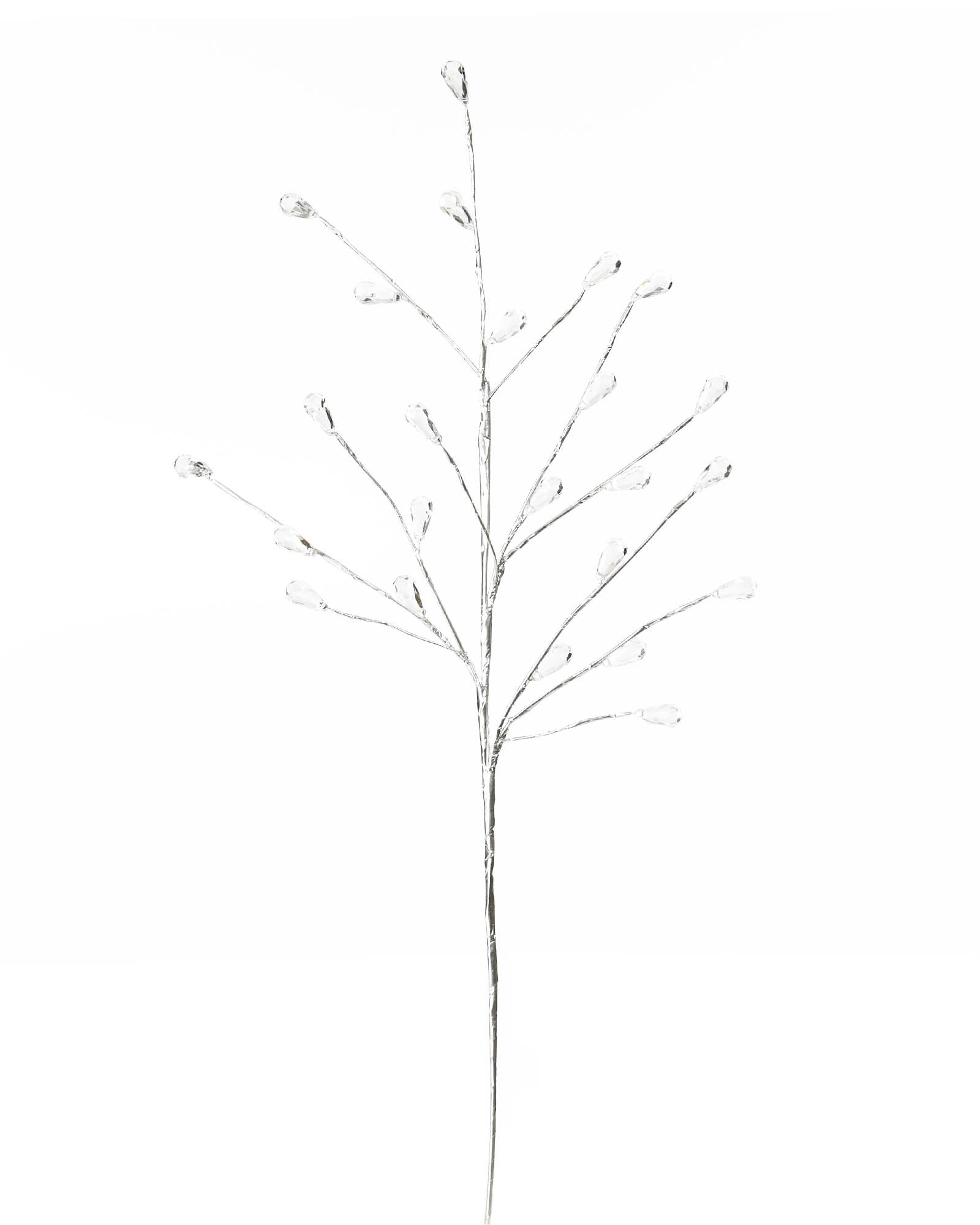 Crystal Teardrop Spray, Silver, 66 cm