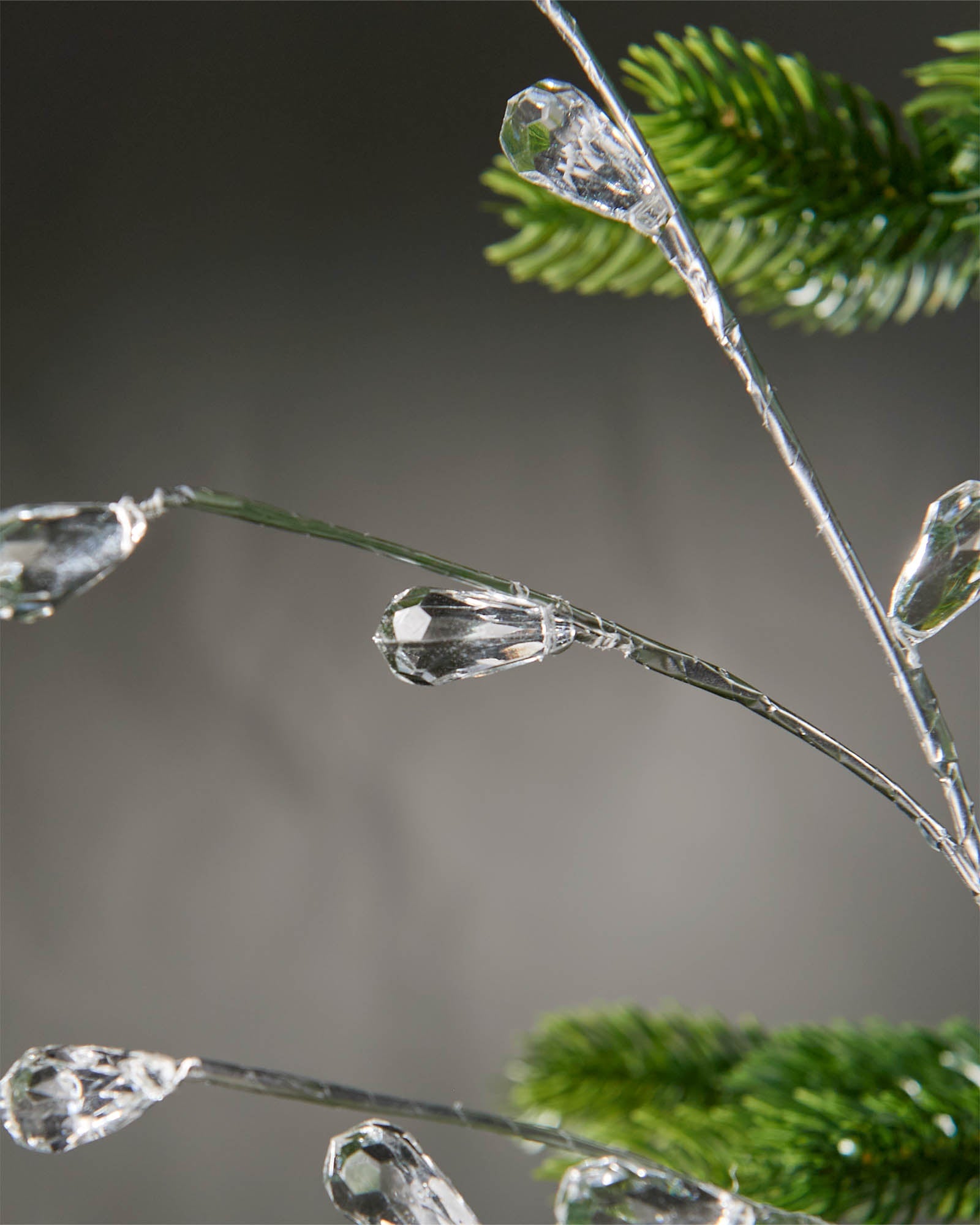 Crystal Teardrop Spray, Silver, 66 cm