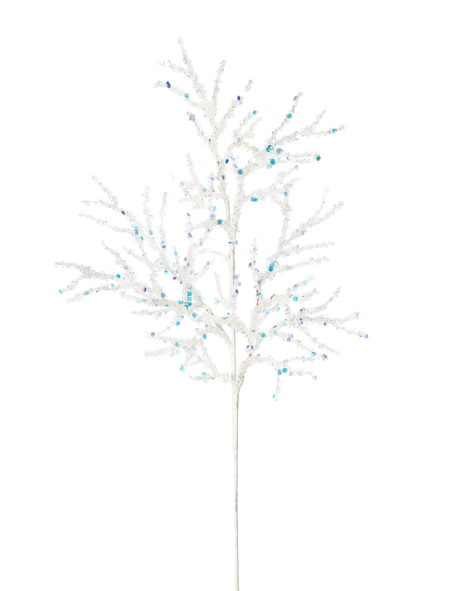 Beaded Crystal Spray, White, 65 cm