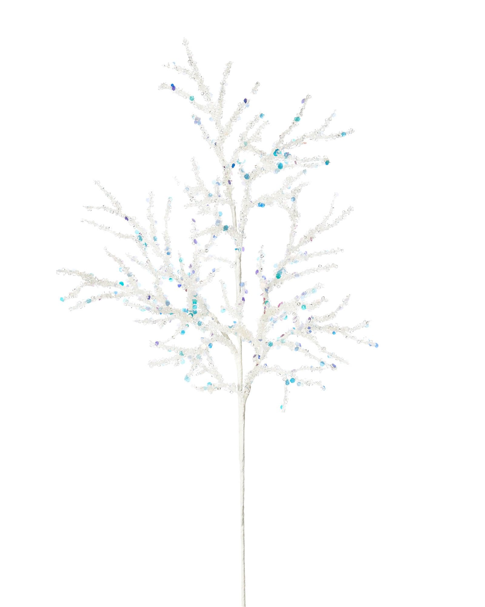 Beaded Crystal Spray, White, 65 cm