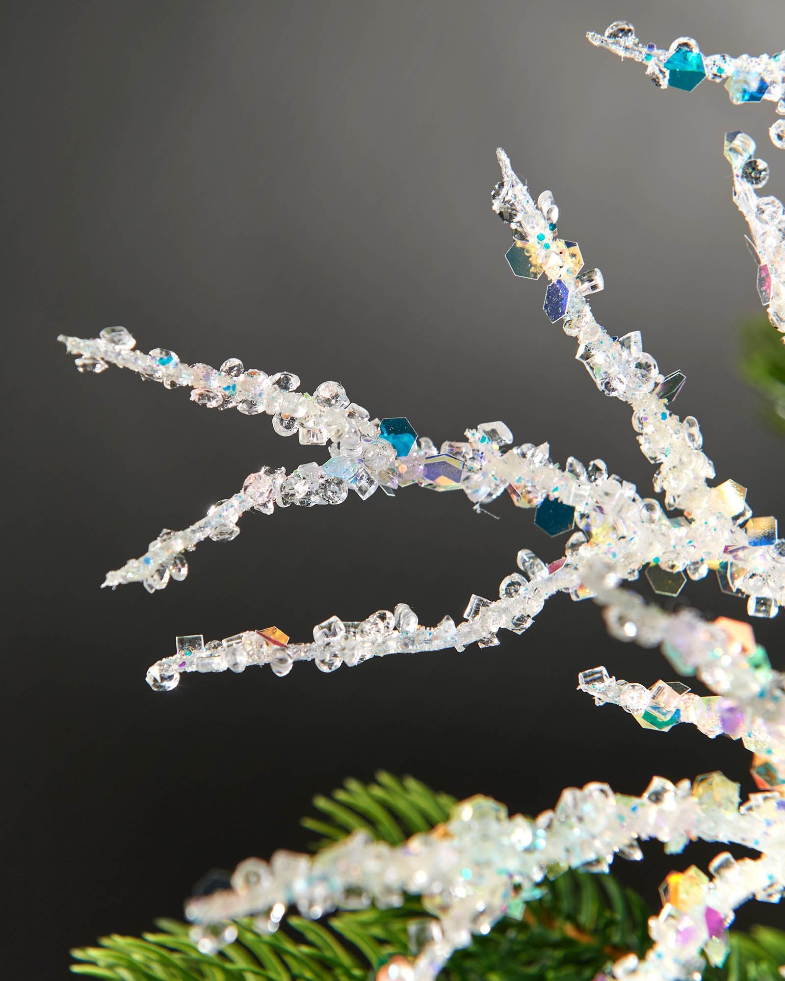 Beaded Crystal Spray, White, 65 cm