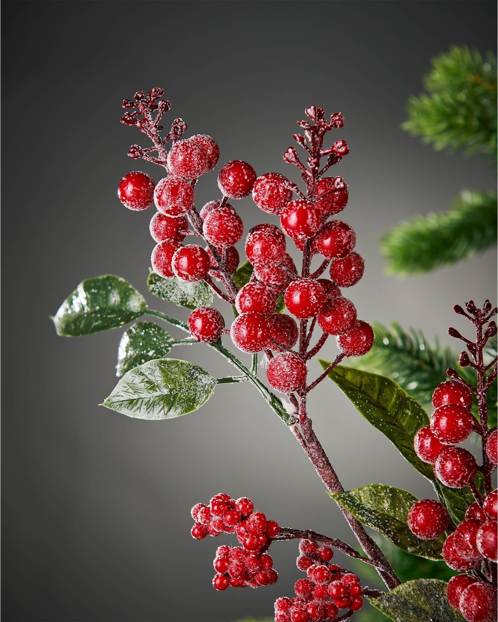 Frosted Mixed Berries Spray, Red, 72 cm