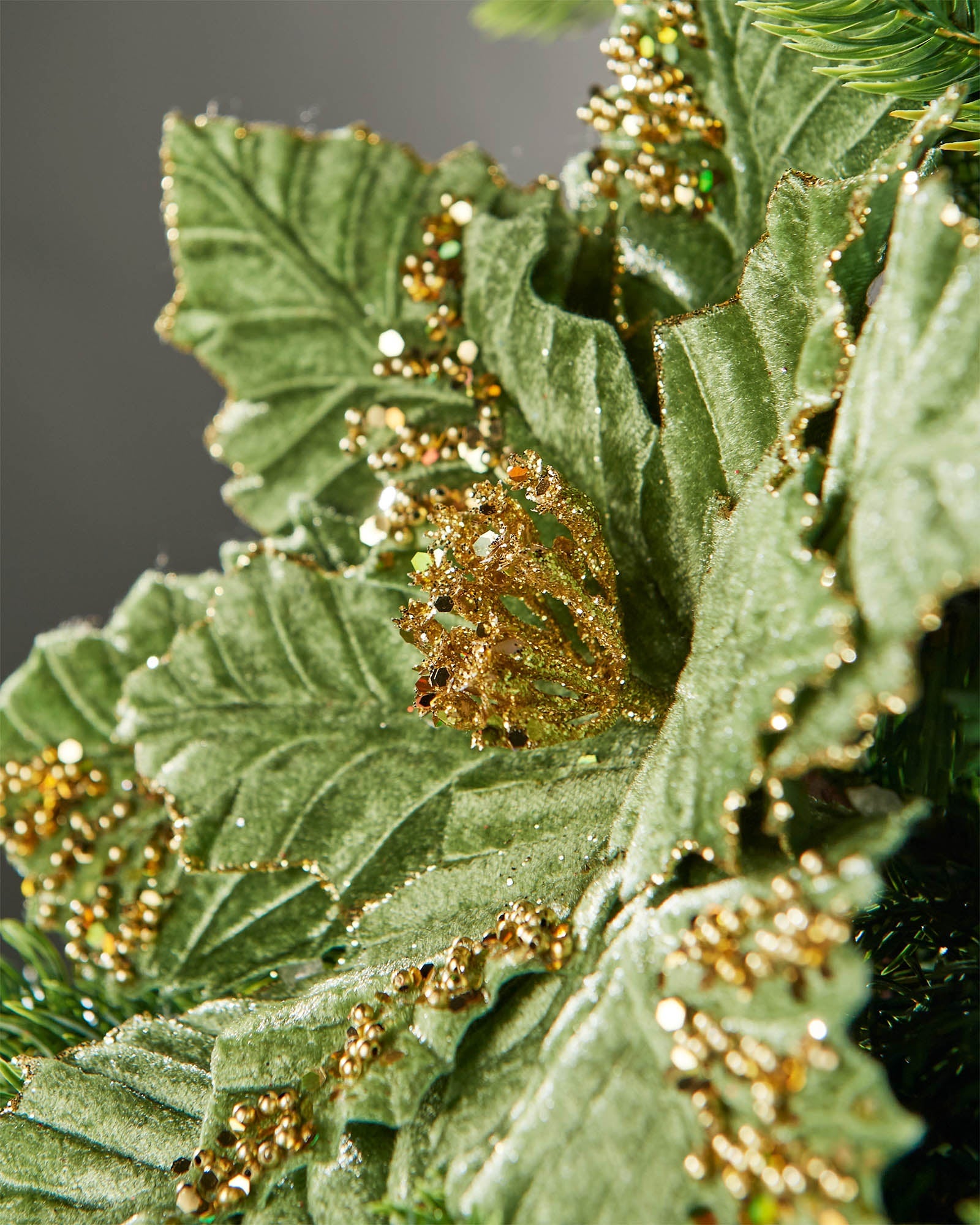 Sage Green Artificial Poinsettia Flower, 28 cm