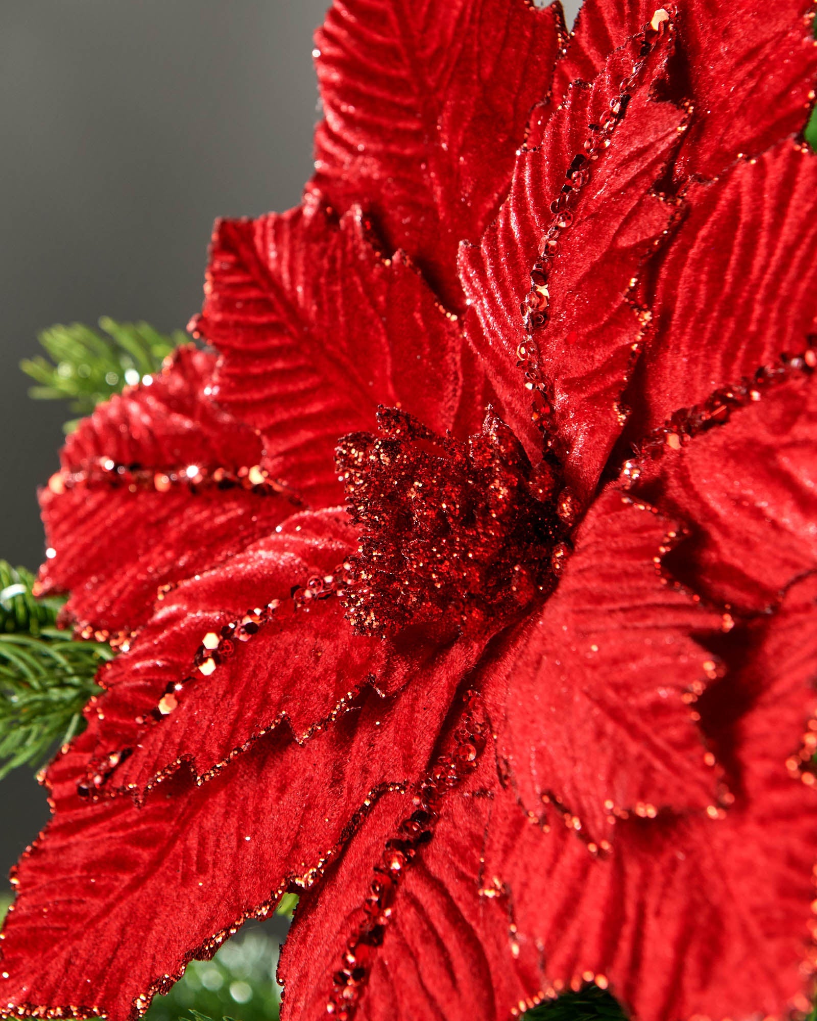 Red Artificial Poinsettia Flower, 28 cm