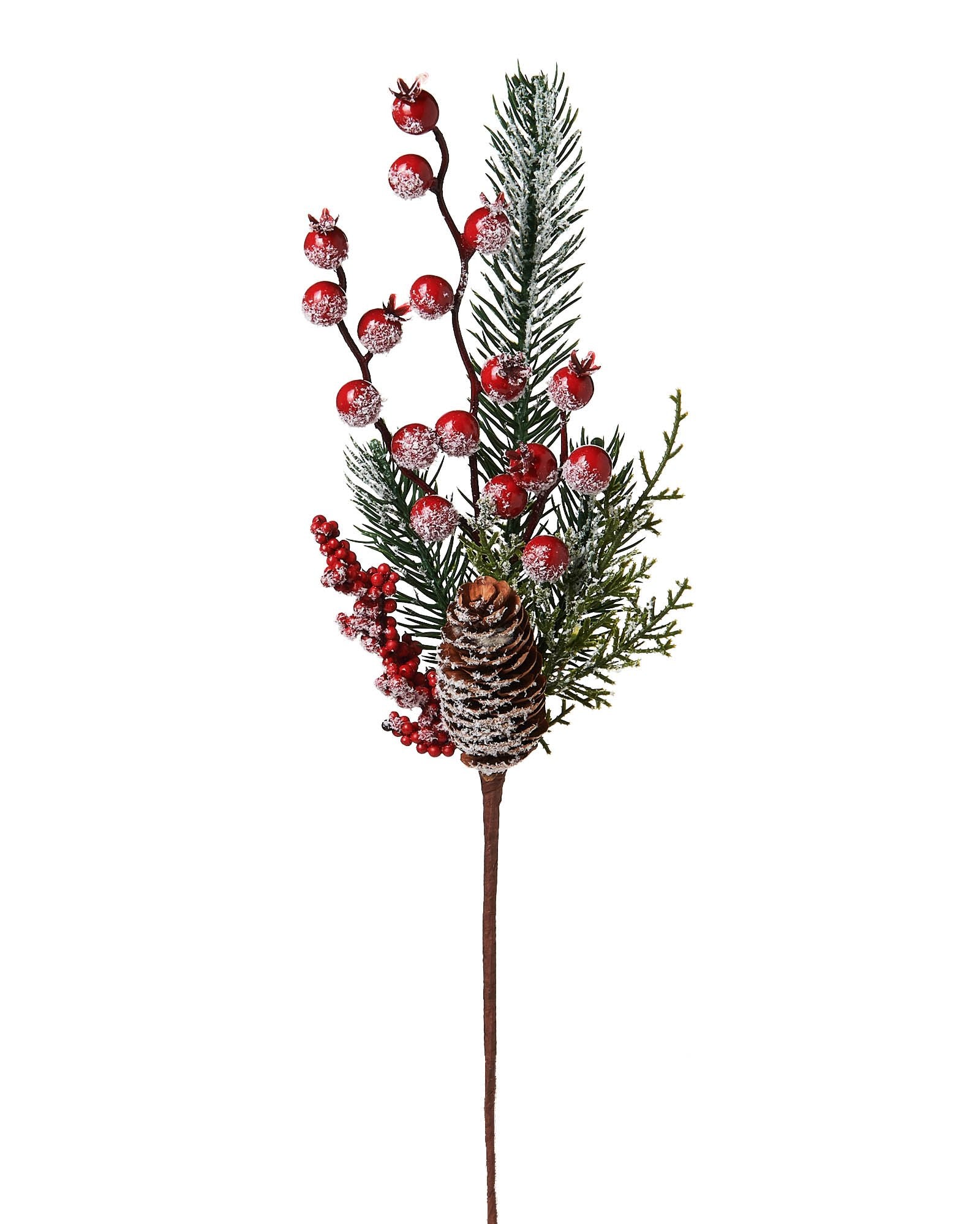 Frosted Berries & Pinecones Pick, 40 cm
