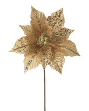 Gold Artificial Poinsettia Flower, 30 cm