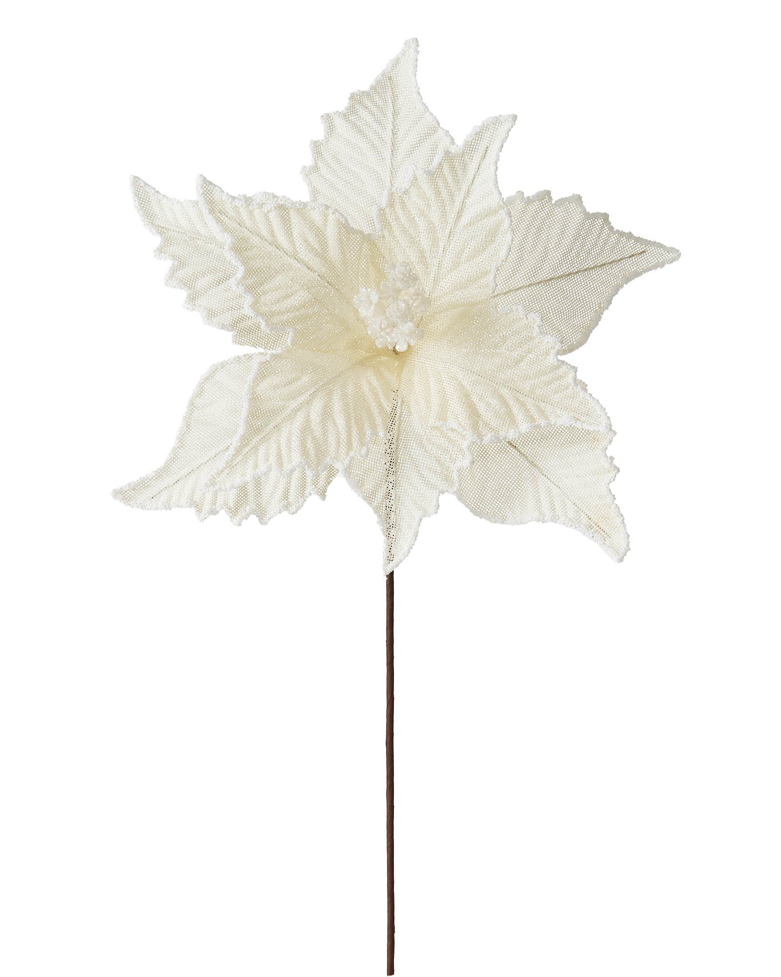 Ivory Artificial Poinsettia Flower, 30 cm