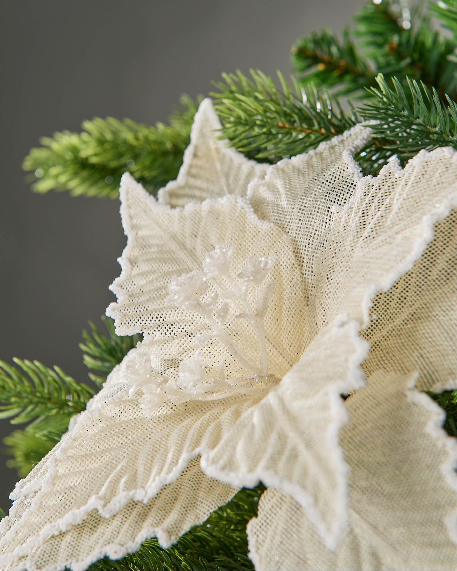 Ivory Artificial Poinsettia Flower, 30 cm