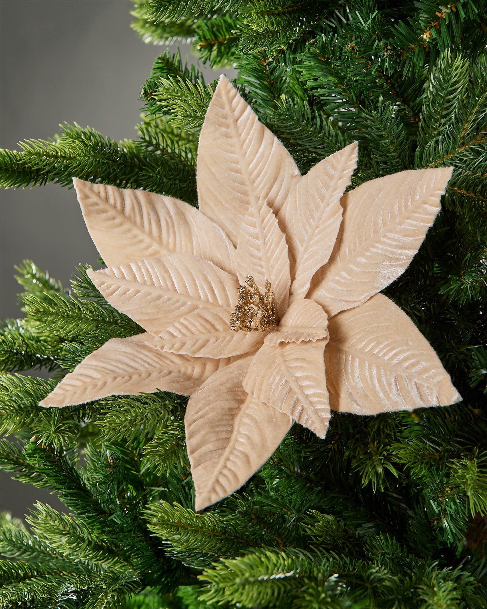 Ivory Artificial Poinsettia Flower, 32 cm