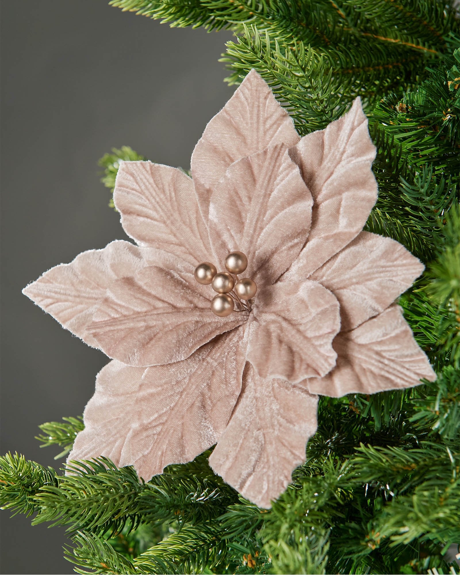 Mocha Artificial Poinsettia Flower, 26 cm