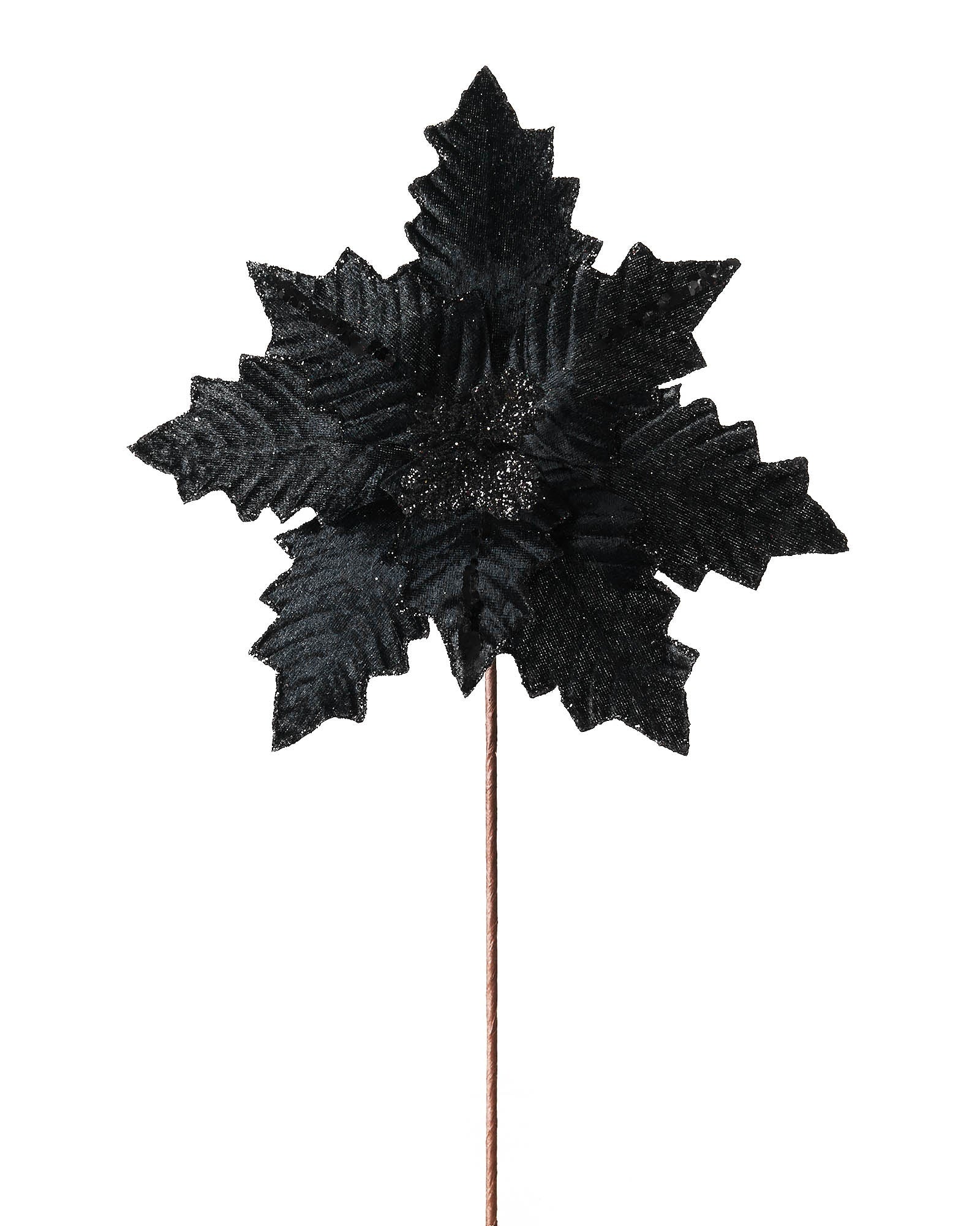 Black Artificial Poinsettia Flower, 25 cm
