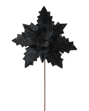 Black Artificial Poinsettia Flower, 25 cm