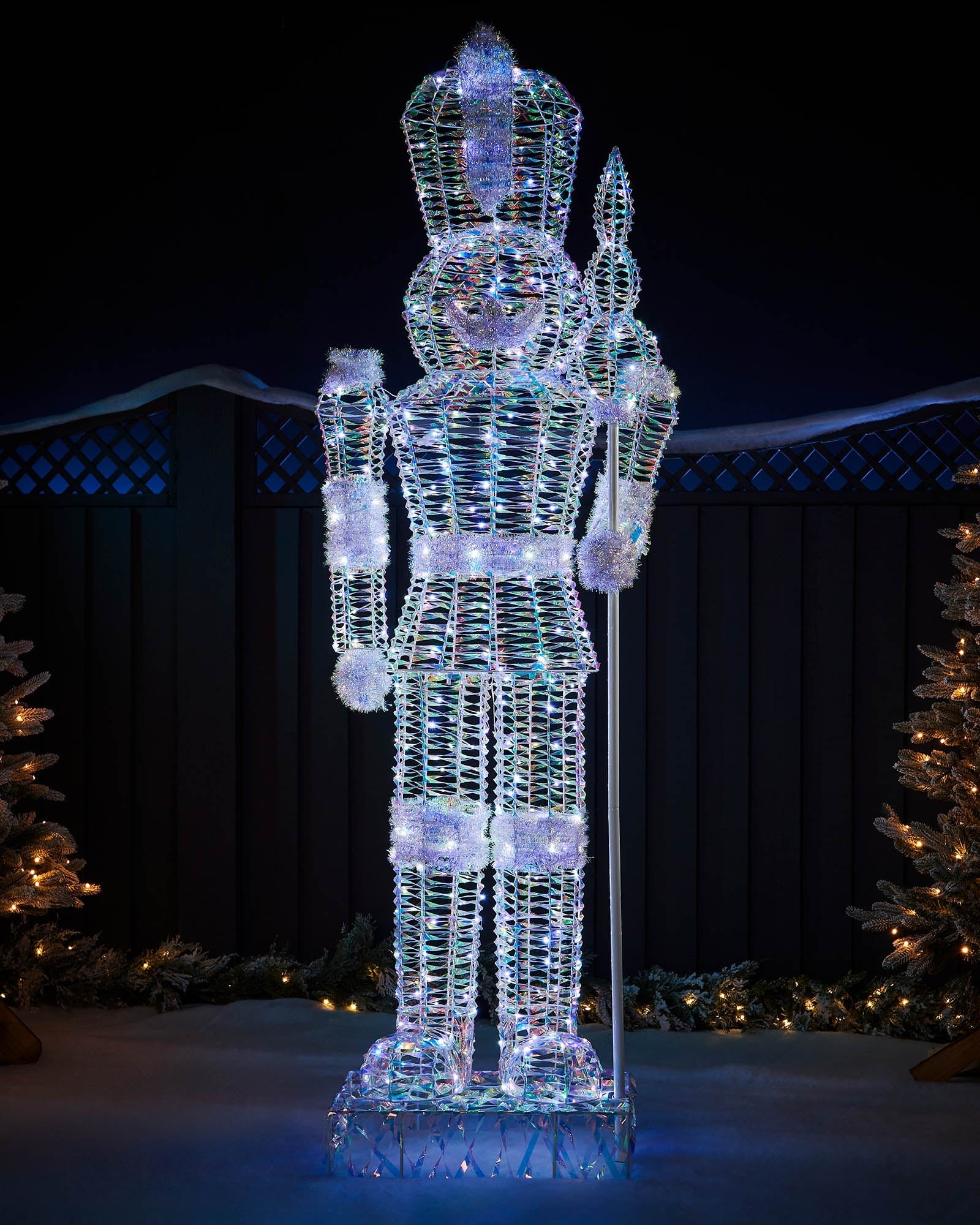Pre-Lit Iridescent Nutcracker, 6.5 ft