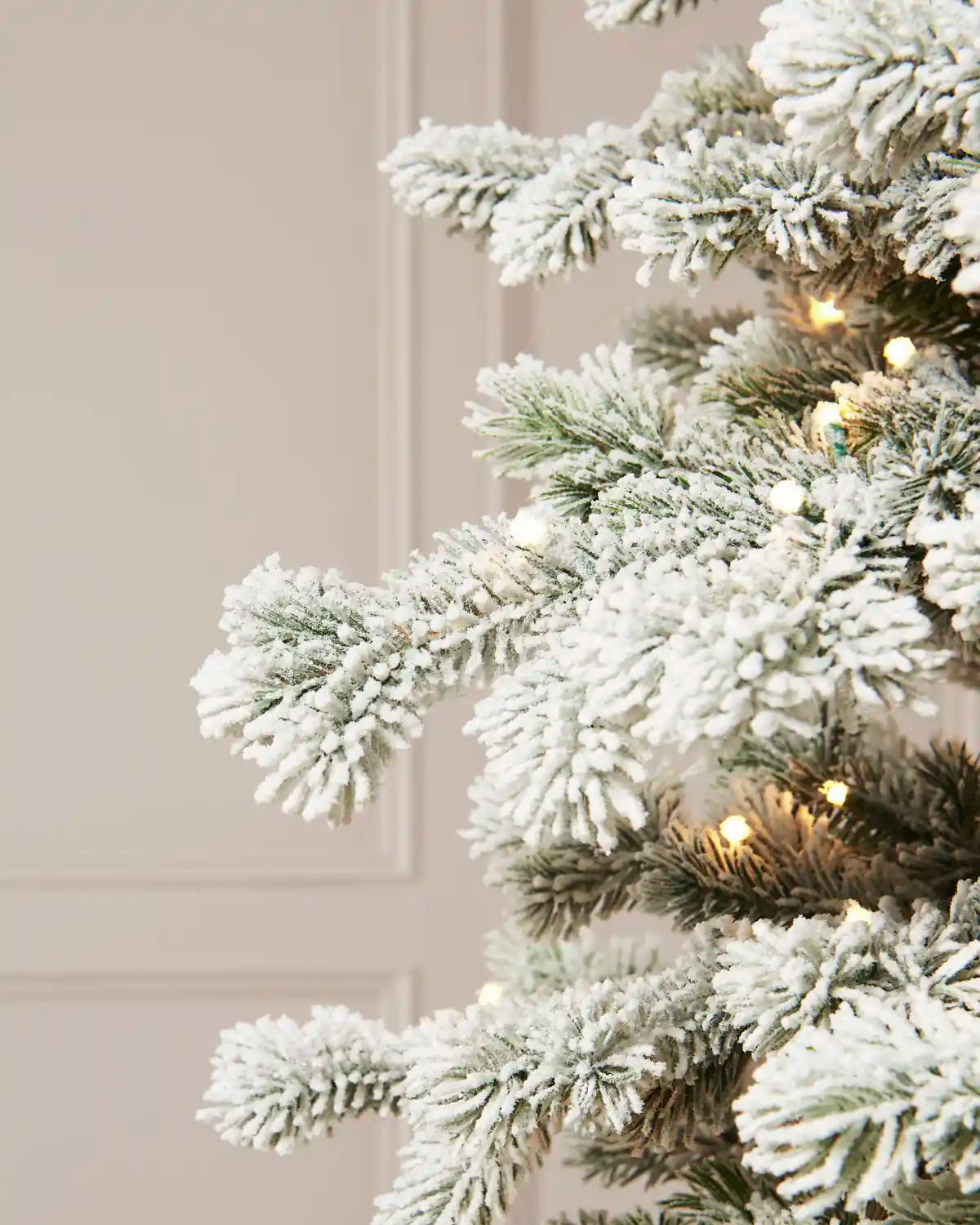 Pre-Lit Snow Flocked Arctic Fir Christmas Tree, 6 ft