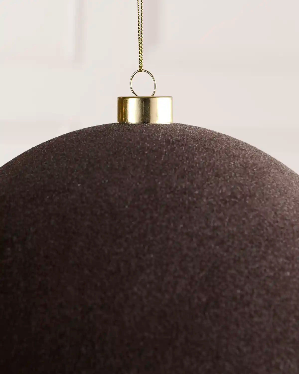 Espresso Oversized Velvet Bauble, Traditional, 20 cm