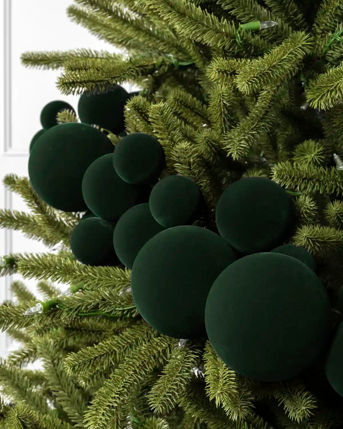 Sage Green Velvet Bauble Garland, 9 ft