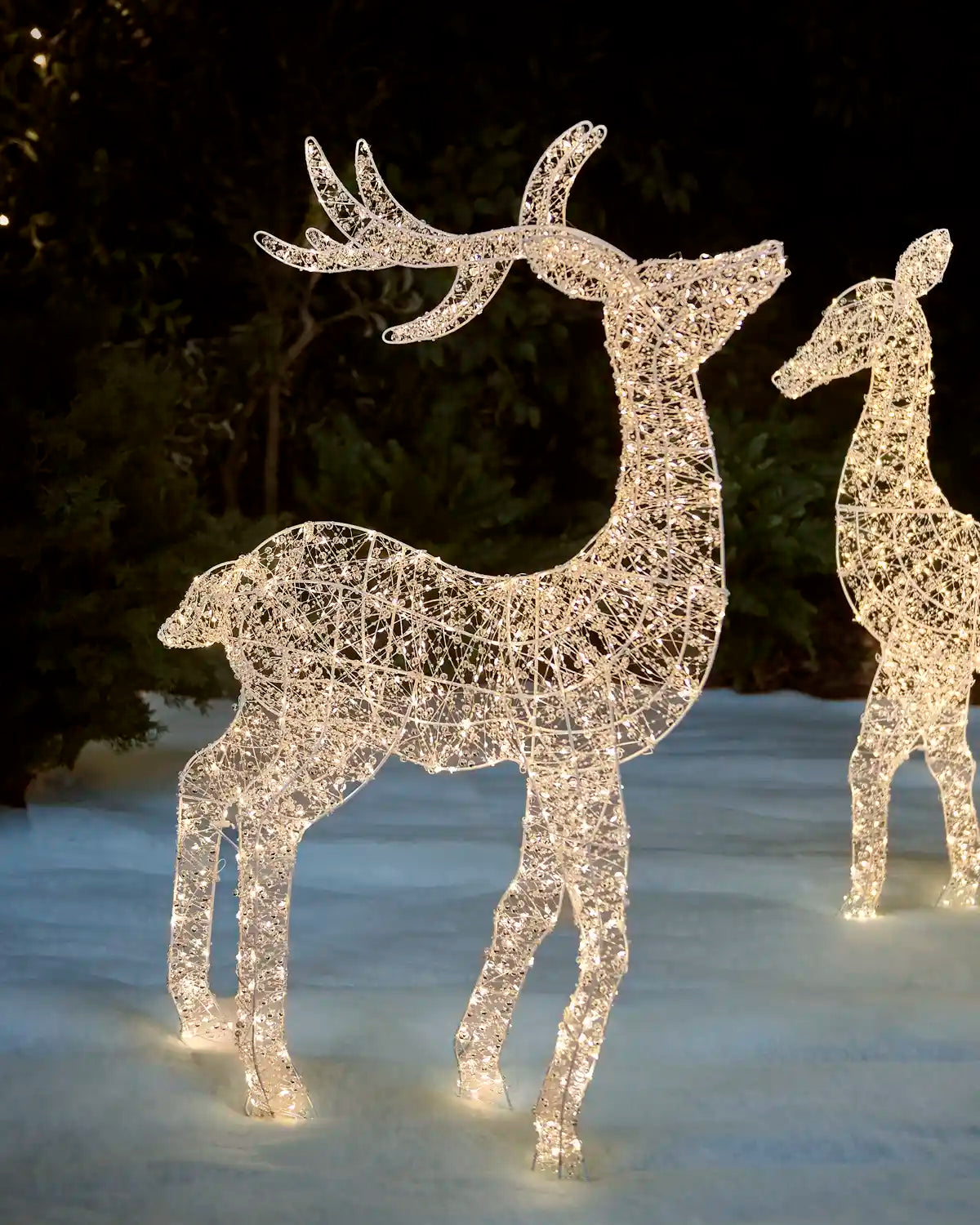 Pre-Lit Twinkling Beaded Reindeer Family, 103 cm