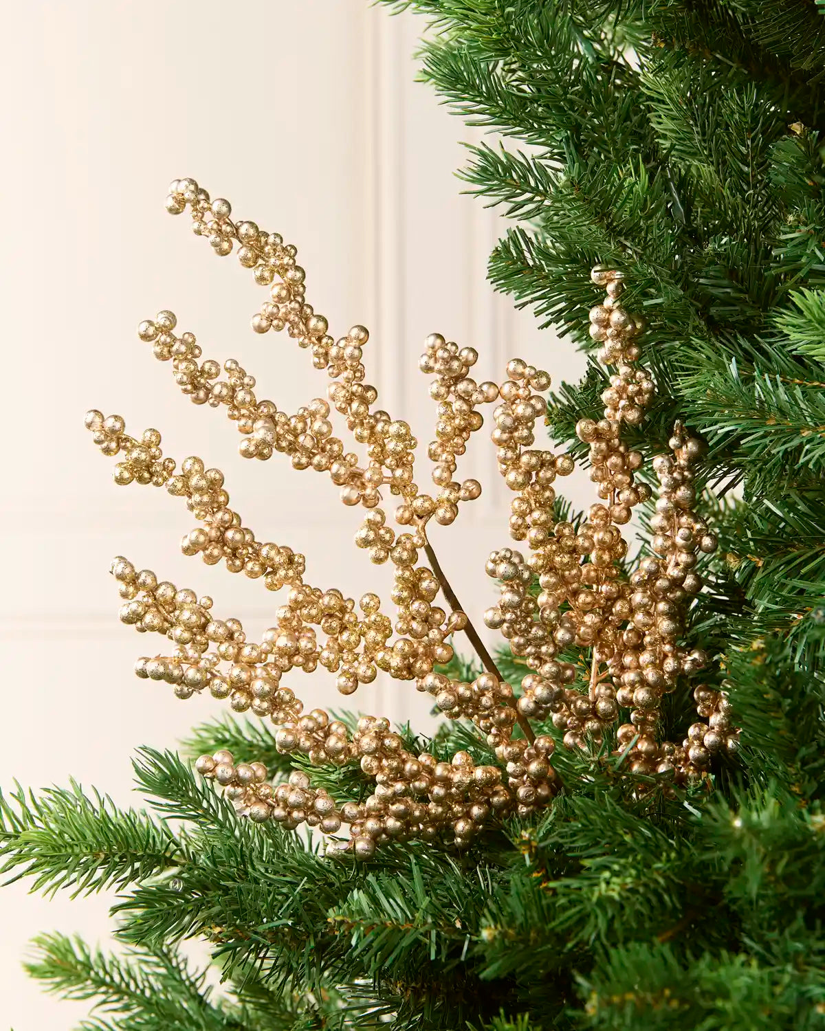 Gold Berry Christmas Tree Pick, 55 cm