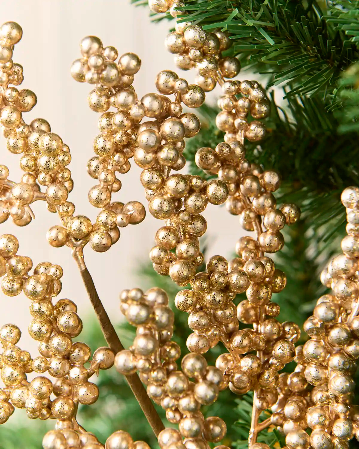 Gold Berry Christmas Tree Pick, 55 cm