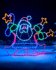 Pre-Lit Animated Santa, Silhouette, 90 cm