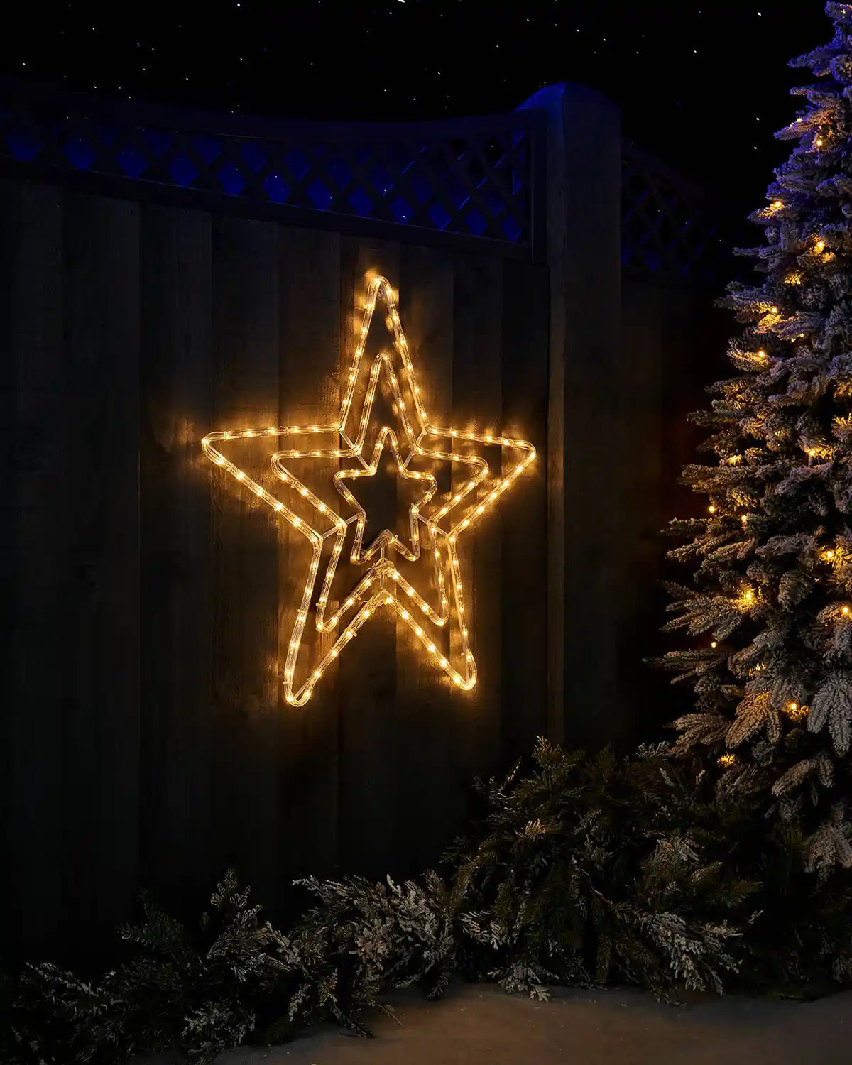 Pre-Lit Flashing Star, Silhouette, 72 cm