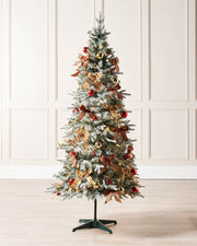 Pre-Lit Pop-Up Decorated Christmas Tree, Red & Gold, 6 ft