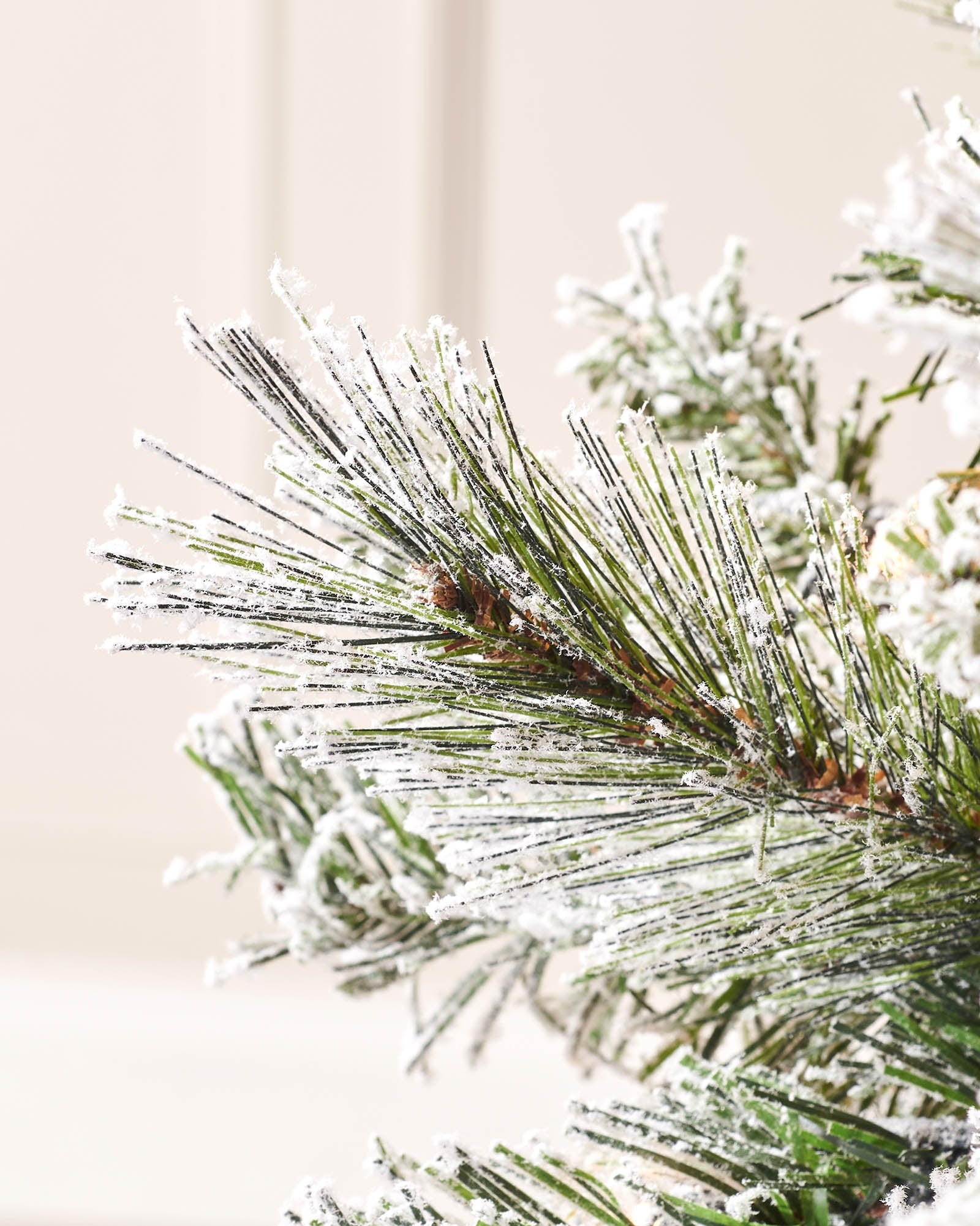 Pre-Lit Slim Snow Flocked Spruce Christmas Tree, 9 ft