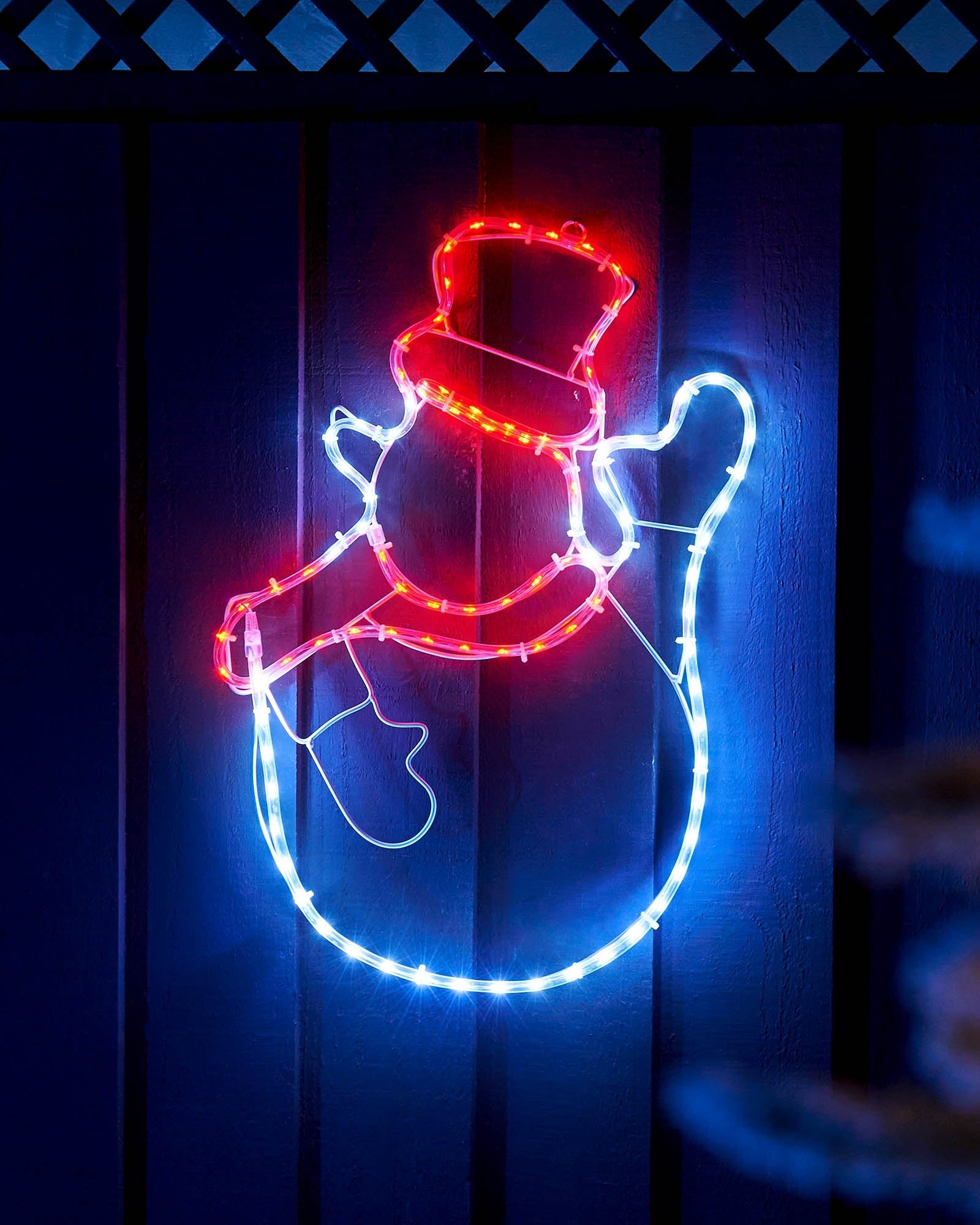 Pre-Lit Waving Snowman, Silhouette, 51 cm